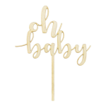 Topo Bolo em Madeira OH BABY - Image 2