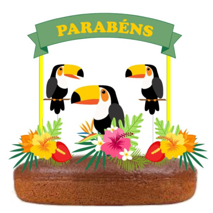 Topo de Bolo Tucano Tropical