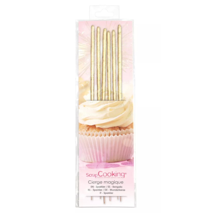 Conj. 6 Velas Sparkle Douradas XXL - Image 1