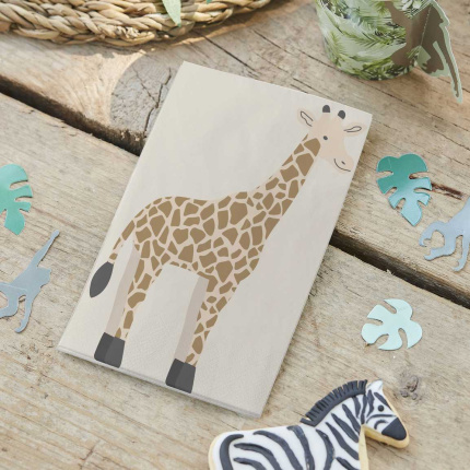 Guardanapos Girafa Animais Selva 16,5cm - Pack 16