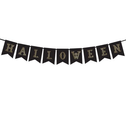 Banner Preto e Ouro Halloween 175cm