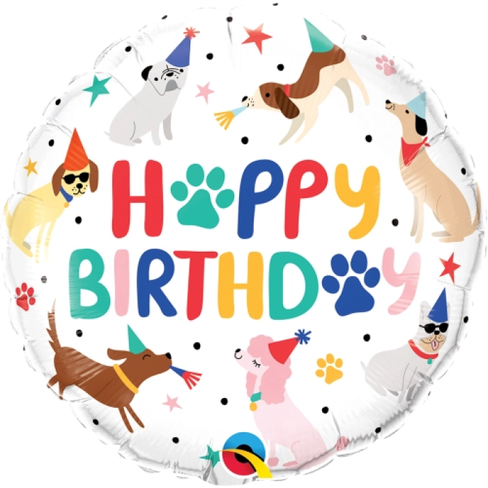 Balão Happy Birthday Puppies - 46cm - Image 1