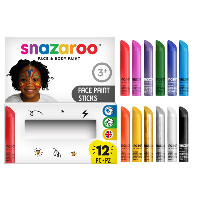 Bastões de Giz de Cera Pack 12 - Snazaroo - Image 1