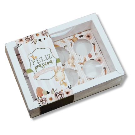 Caixa Branca 6 Brigadeiros - 16x11.5x5Cm