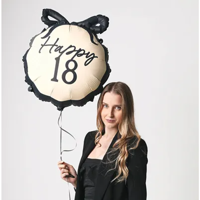 Balão "Happy 18" com Laço- 47cm - Image 3