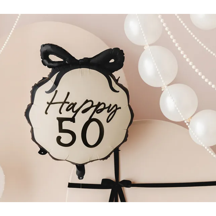 Balão "Happy 50" com Laço- 47cm - Image 2