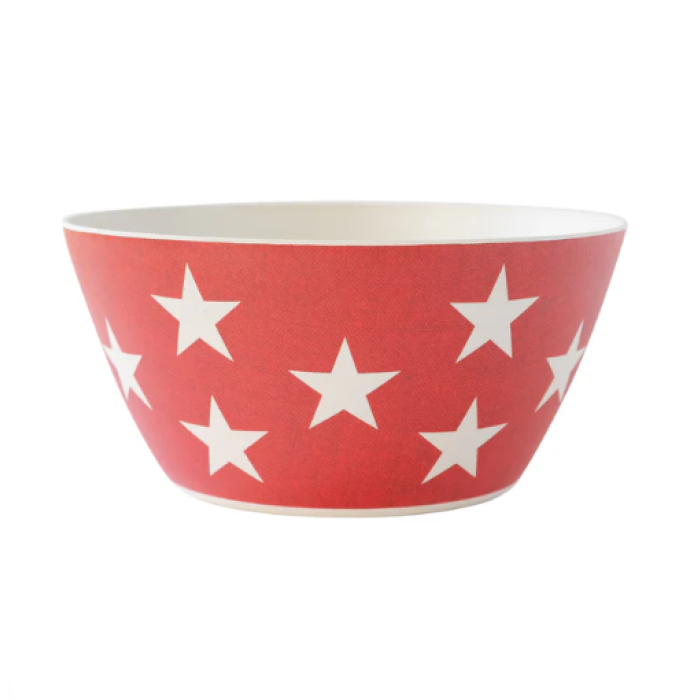 Taça de Bambu Vermelha com Estrelas -25CM - Image 1