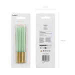 Velas Altas Verde e Dourado 14cm - Pack.12 - Image 2