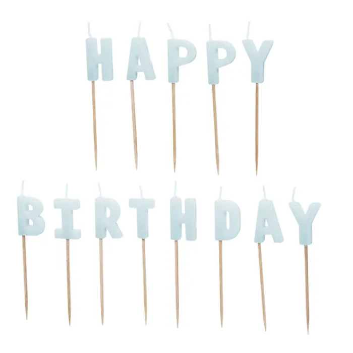 Velas Happy Birthday Azul - Pack.13 - Image 1