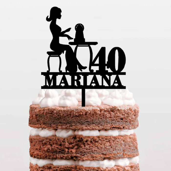 Topo Bolo Costureira - Personalizável - Image 1