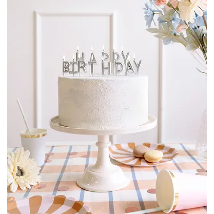 Velas Happy Birthday Prata - Pack.13 - Image 3