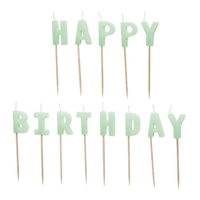 Velas Happy Birthday Menta - Pack.13 - Image 1