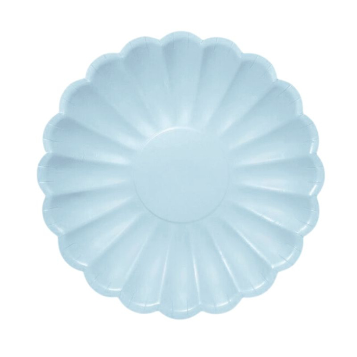 Prato Flor Azul Pastel 18cm - Pack. 8 - Image 1