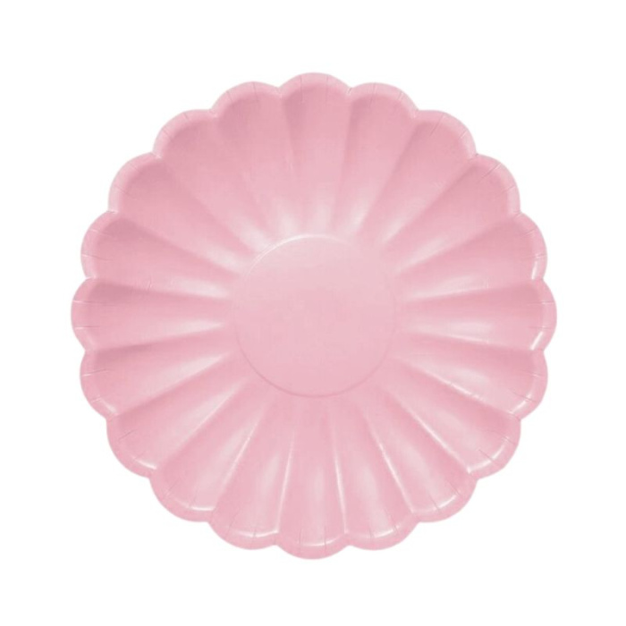 Prato Flor Rosa Pastel 18cm - Pack. 8 - Image 1