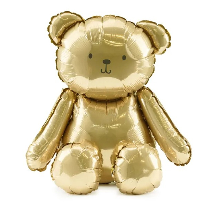 Balão Ar Urso Sentado Ouro - 43x53cm - Image 1
