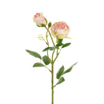 Flor Artificial - Rosa C/ Dois Botões, 55cm ( Rosa Claro )