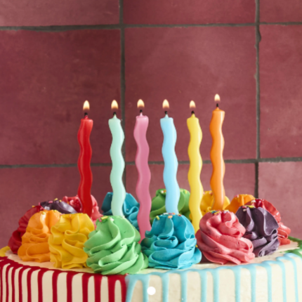 Velas Onduladas Coloridas - Pack.12