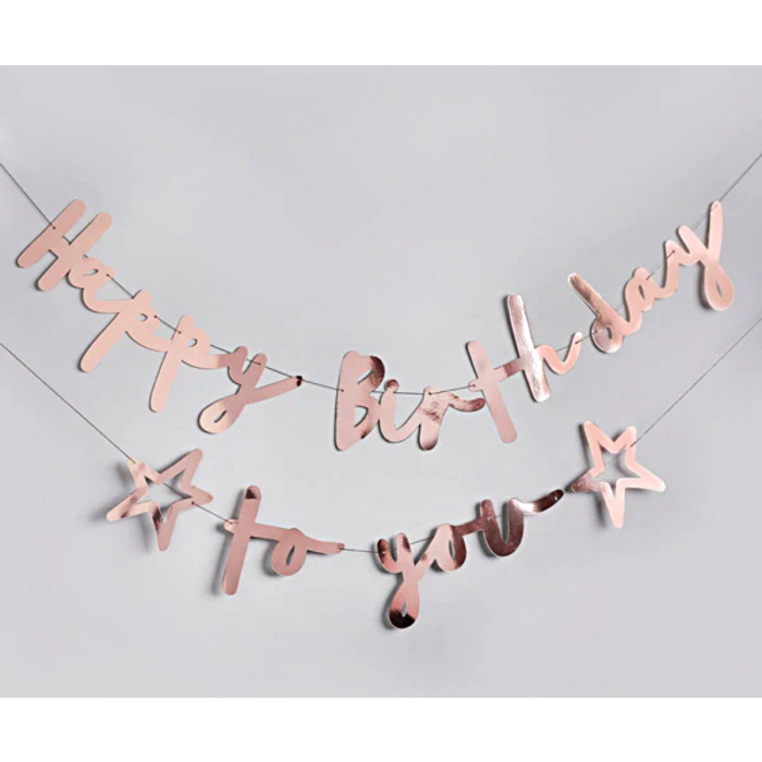 Guirlanda Rosa Gold "HAPPY BIRTHDAY TO YOU" - Image 2