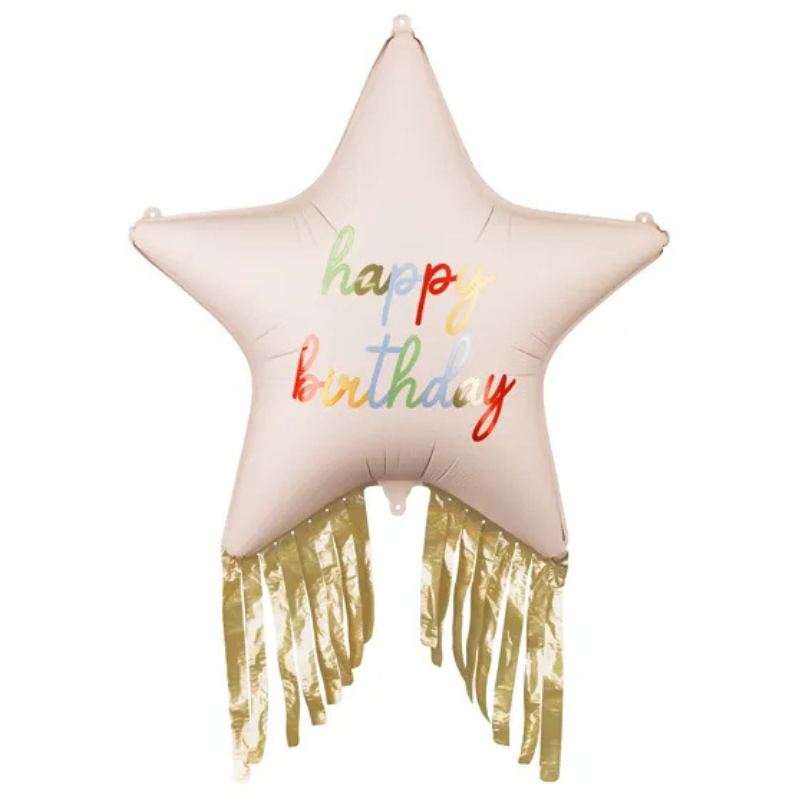_ARTIGO ONLINE (3) Balão Estrela Happy Birthday Franjas - Image 1