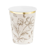 Copos Florais Beges e Ouro- Pack. 6
