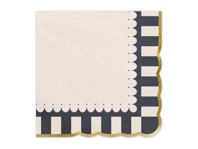 Guardanapos Creme e Preto- 33x33 cm