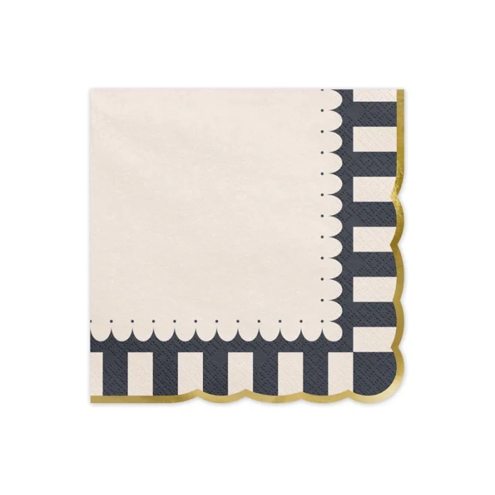 Guardanapos Creme e Preto- 33x33 cm - Image 1