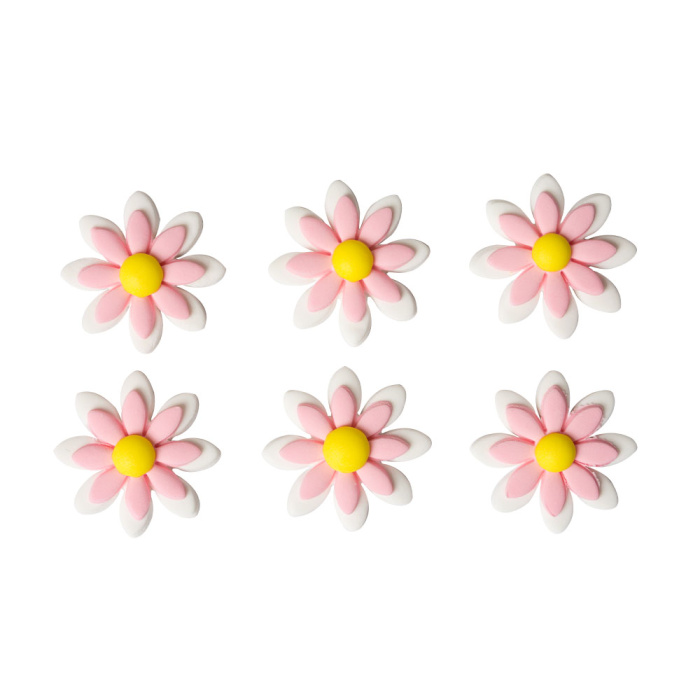 Figuras em Açúcar Margarida Rosa - Conj. 6 - Image 1