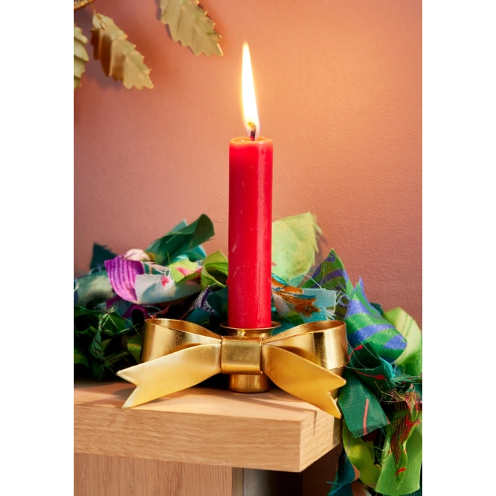 Castiçal Vela Laço Dourado - Image 2