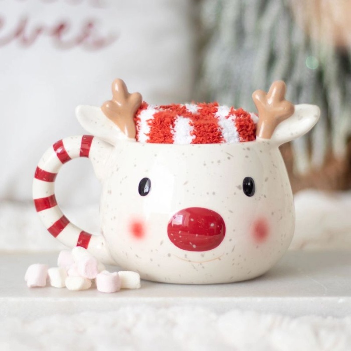 Caneca Rena com Meias Natal 400ml - Image 1