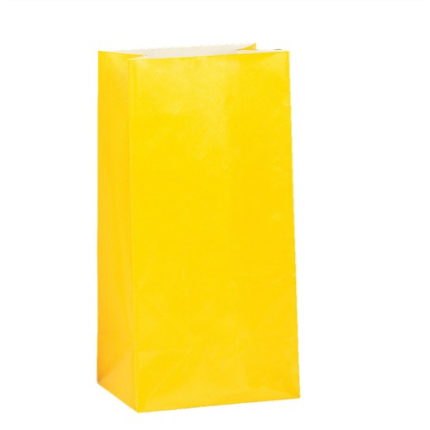 Sacos Papel Doces Amarelo - Pack 12