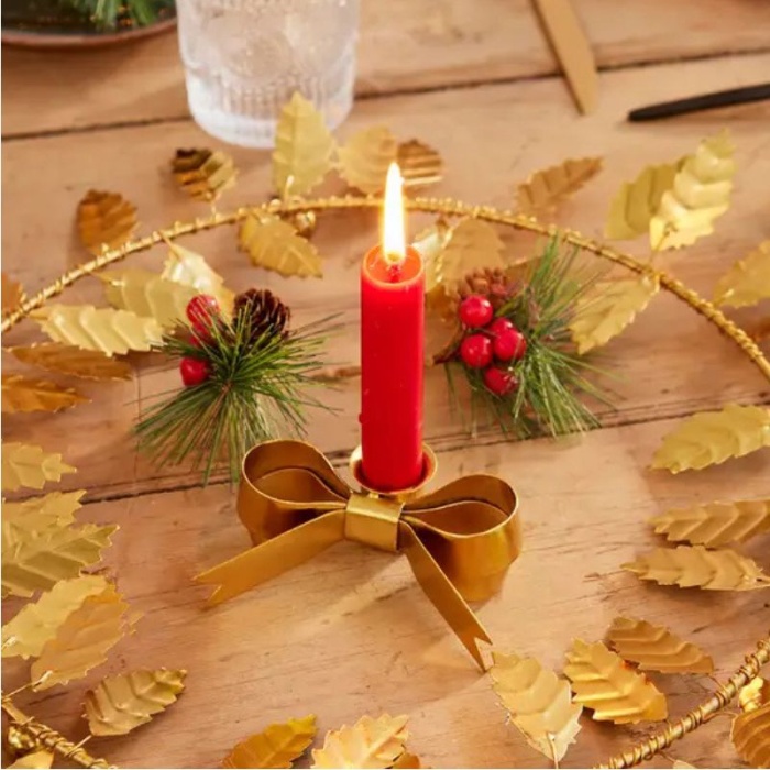 Castiçal Vela Laço Dourado - Image 3