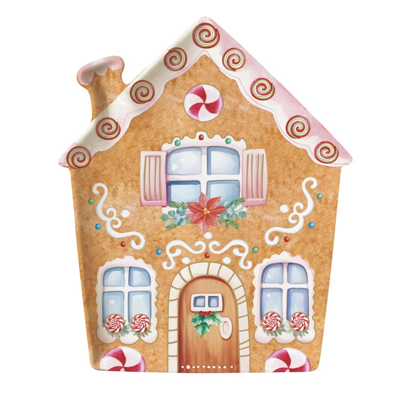 prato easylife candy natal casa gengibre SWEET-CHRISTMAS Prato Casa Gengibre Natal Sweet Christmas - Image 1