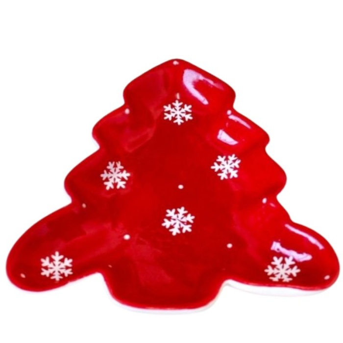 Prato Árvore Vermelho Natal - 16 x 16 x 3cm - Image 2