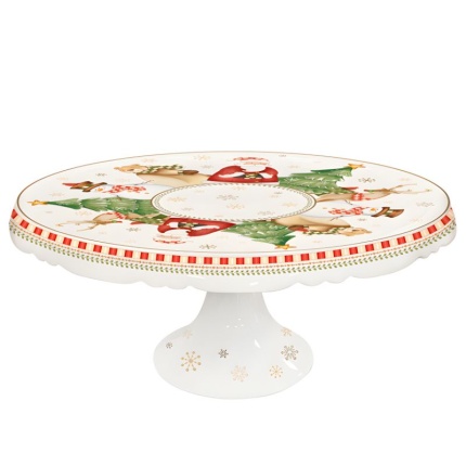 Prato de Bolo com Pé Natal 28cm