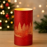 Lanterna Natal Vermelha com LED e Rotativa