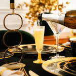 Flute Champanhe Pé Dourado Glitter- Pack.4 - Image 2