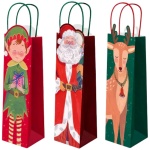 Saco Presente Natal para Garrafa Sortido - 10x35cm