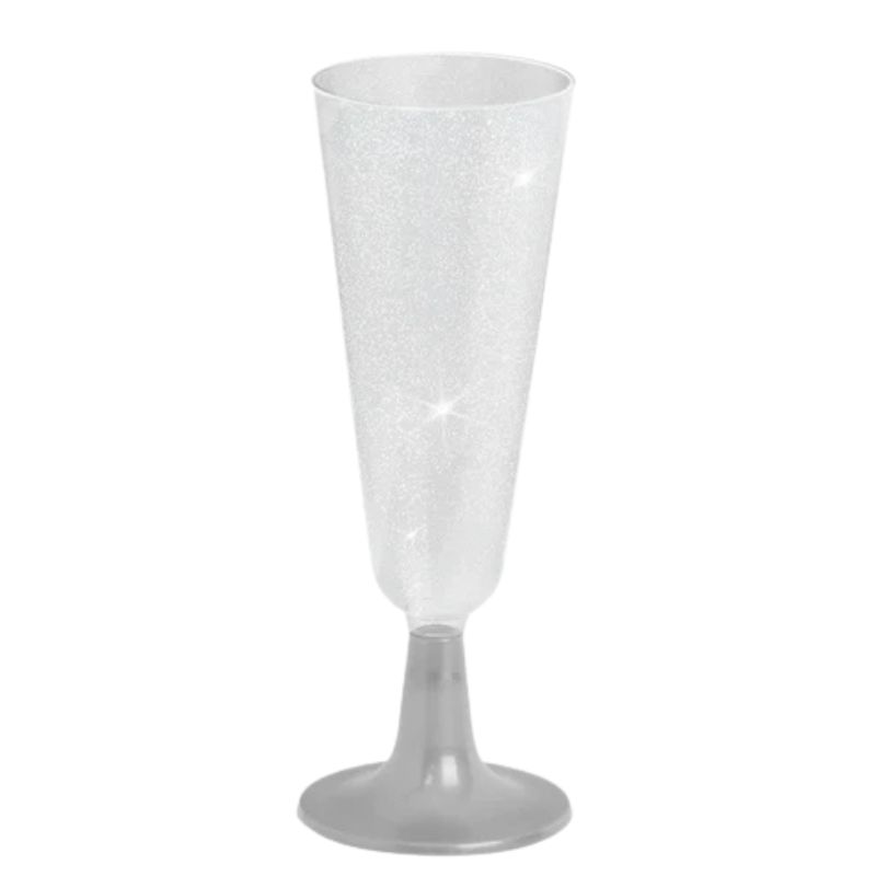 taça champanhe flute glitter prateado Flute Champanhe Pé Prateado Glitter- Pack.4 - Image 1